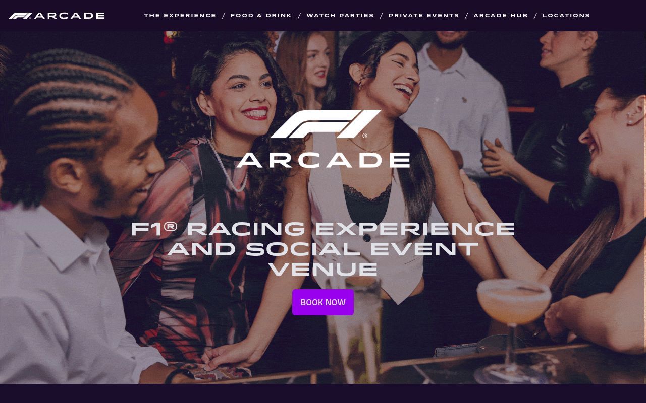 Homepage screenshot of f1arcade.com