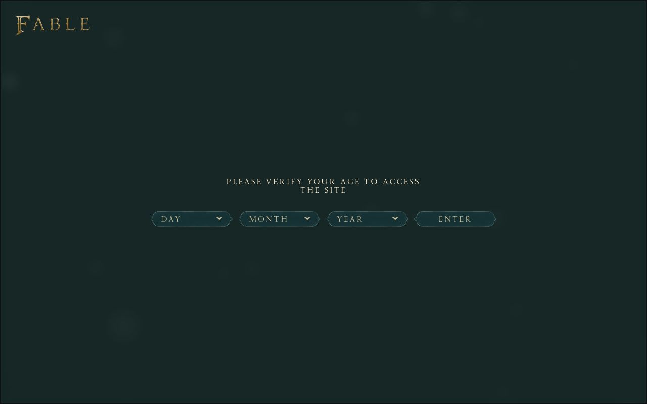 Homepage screenshot of fablethegame.com