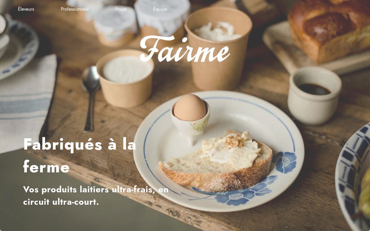 Homepage screenshot of fairme.io