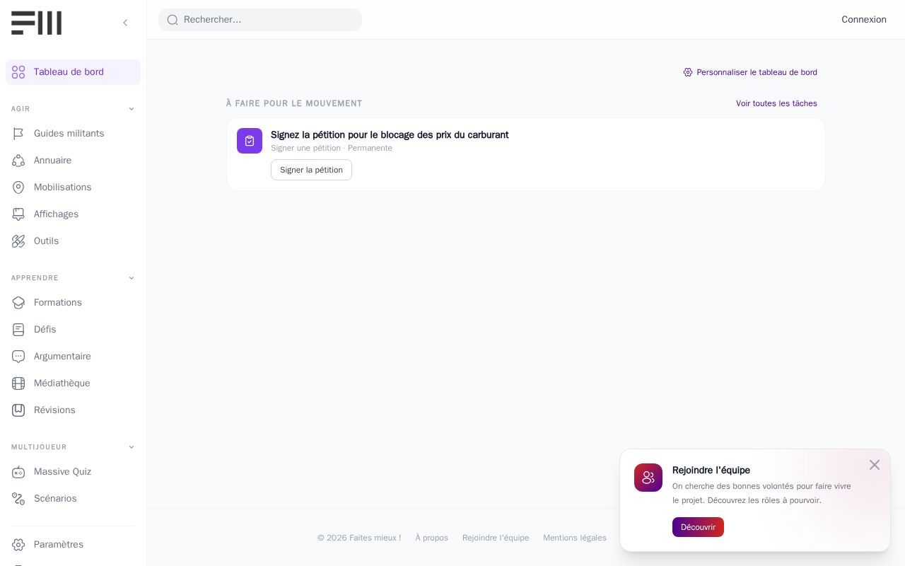 Homepage screenshot of faitesmieux.fr