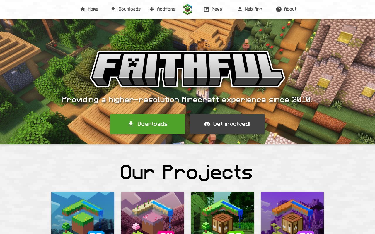 Homepage screenshot of faithfulpack.net