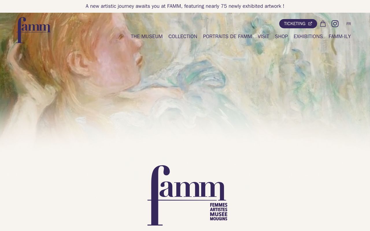 Homepage screenshot of famm.com