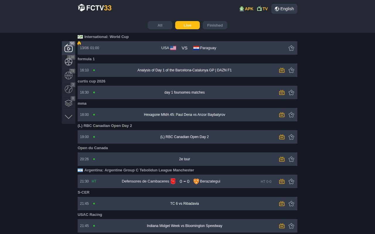 Homepage screenshot of fctv33hd.yachts