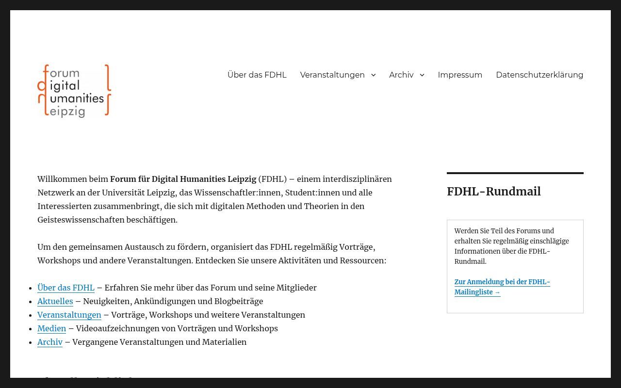 Homepage screenshot of fdhl.info
