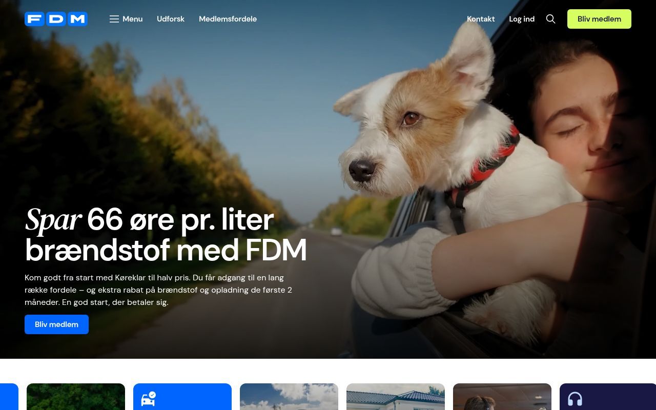 Homepage screenshot of fdm.dk
