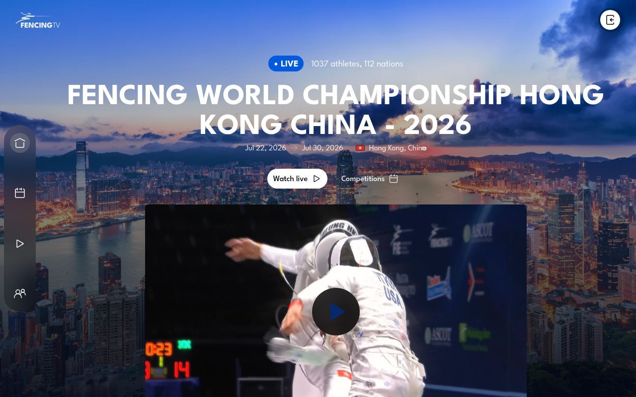 Homepage screenshot of fencingtv.com