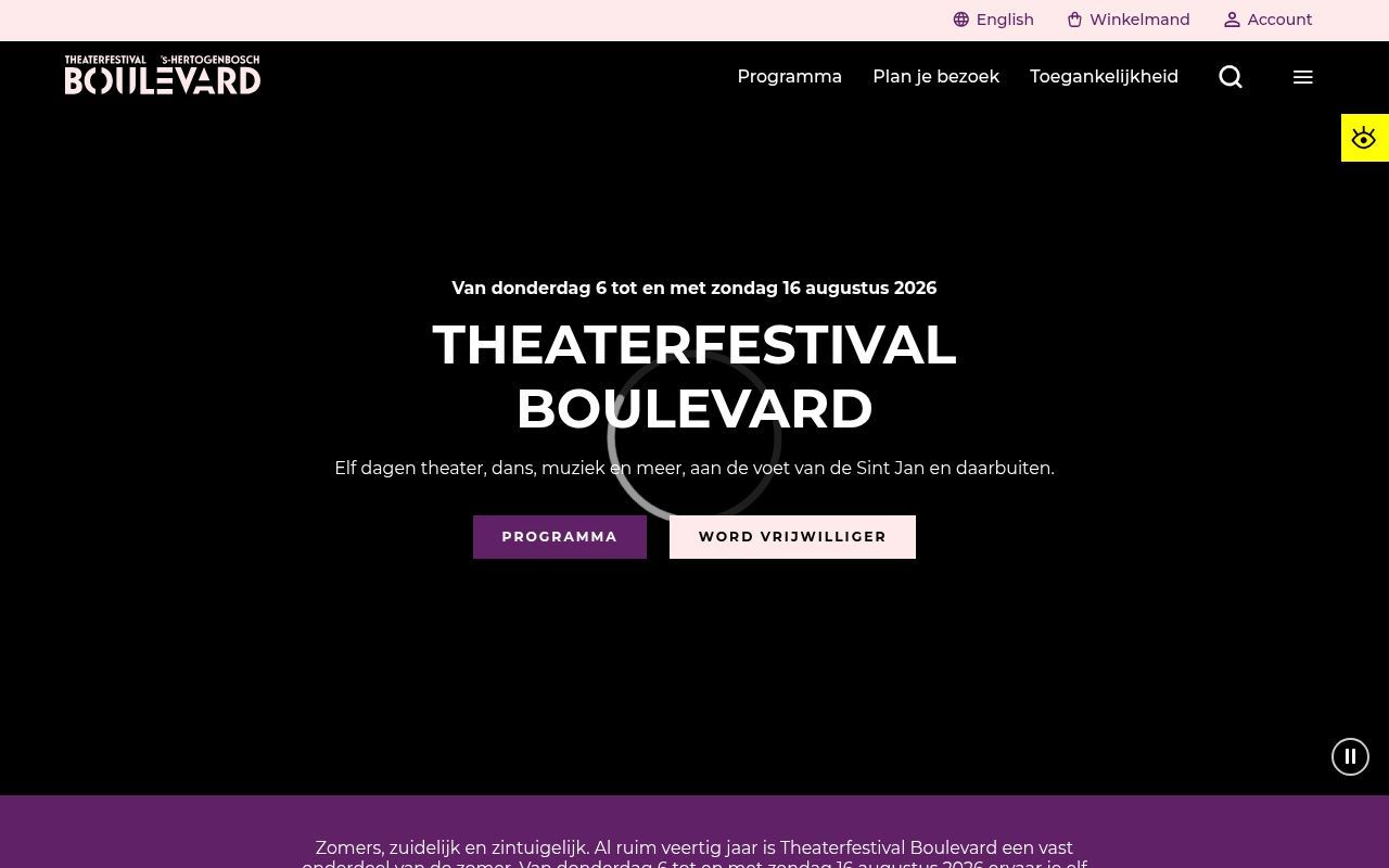 Homepage screenshot of festivalboulevard.nl