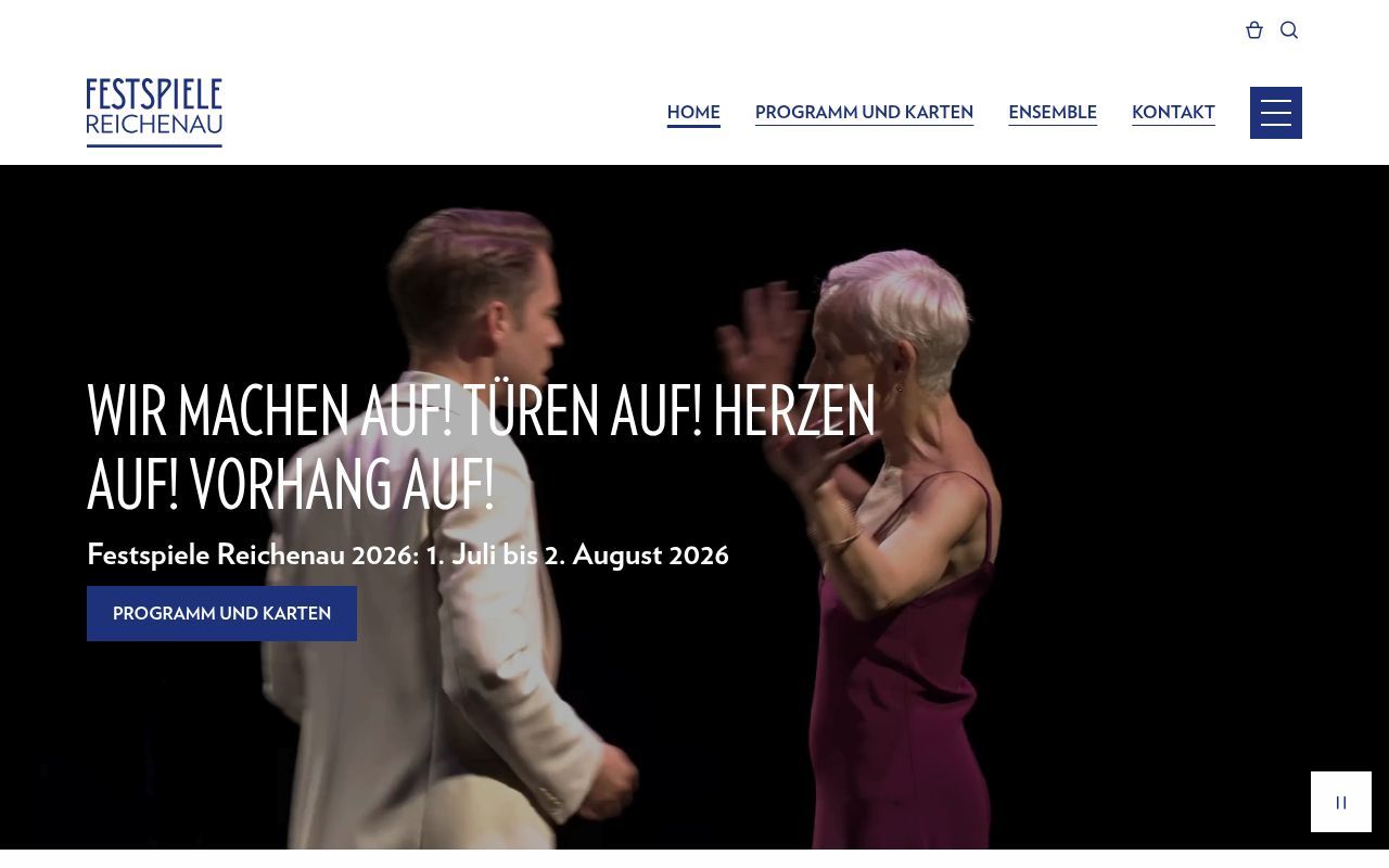 Homepage screenshot of festspiele-reichenau.at