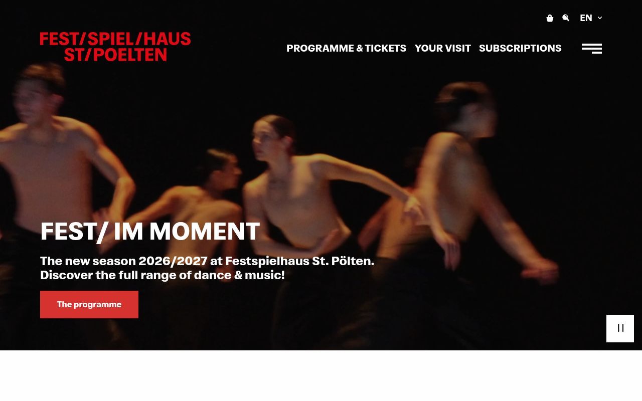 Homepage screenshot of festspielhaus.at