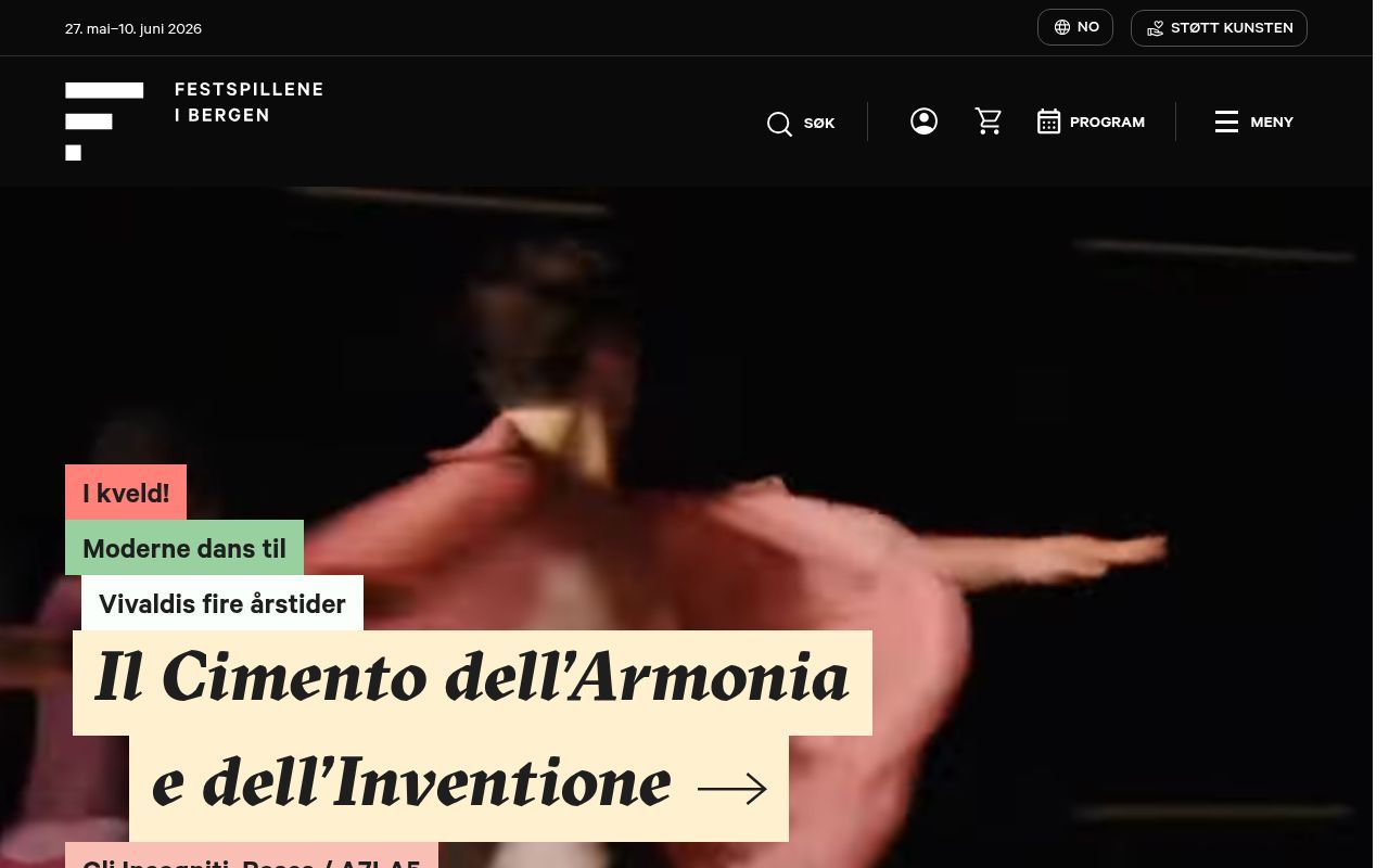 Homepage screenshot of fib.no