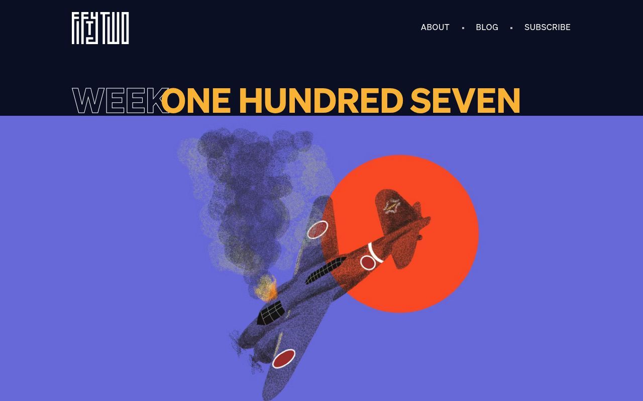 Homepage screenshot of fiftytwo.in