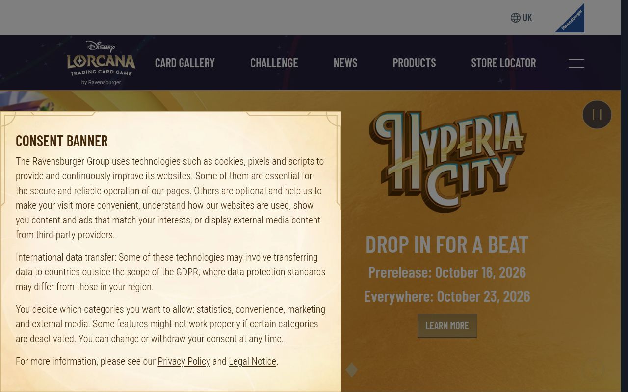 Homepage screenshot of files.disneylorcana.com