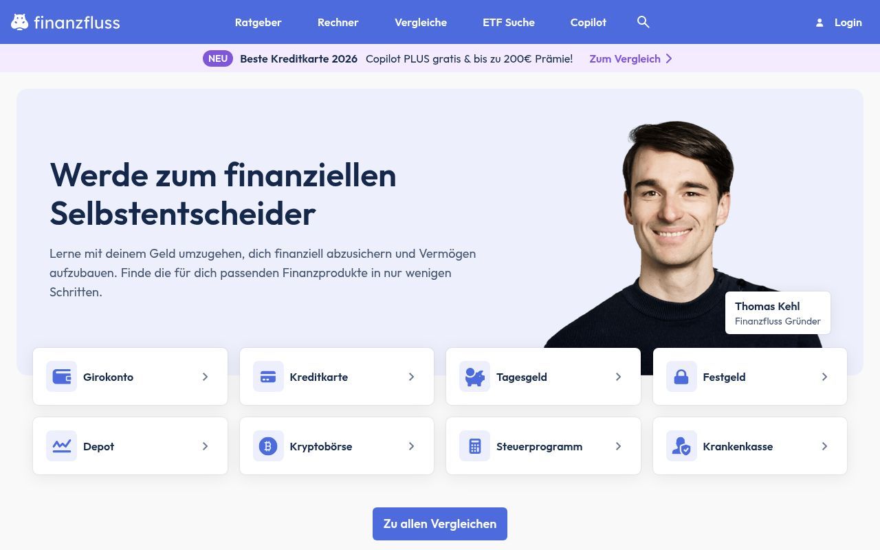 Homepage screenshot of finanzfluss.de