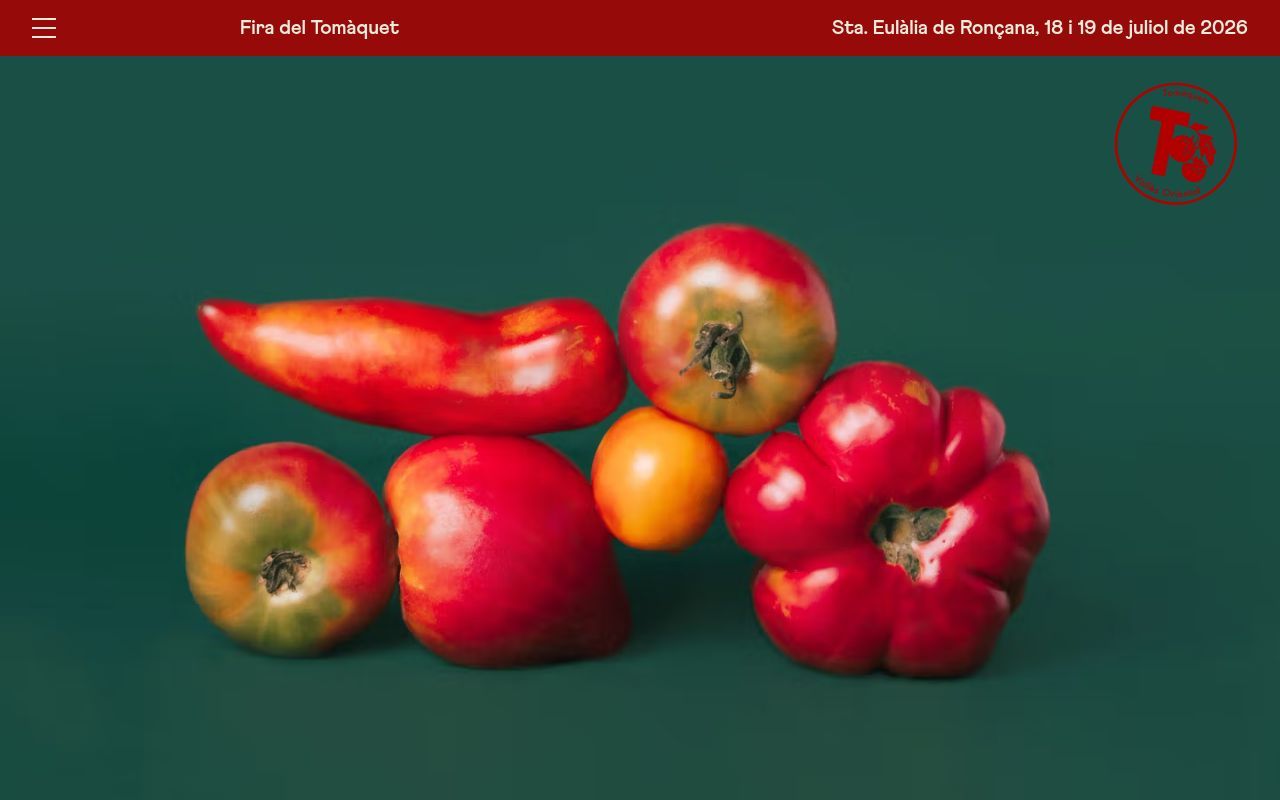 Homepage screenshot of firadeltomaquet.cat