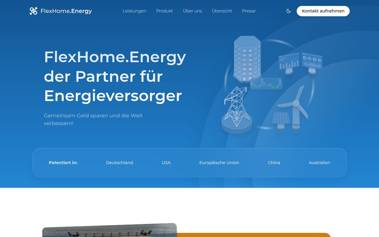 Homepage screenshot of flexhome.energy