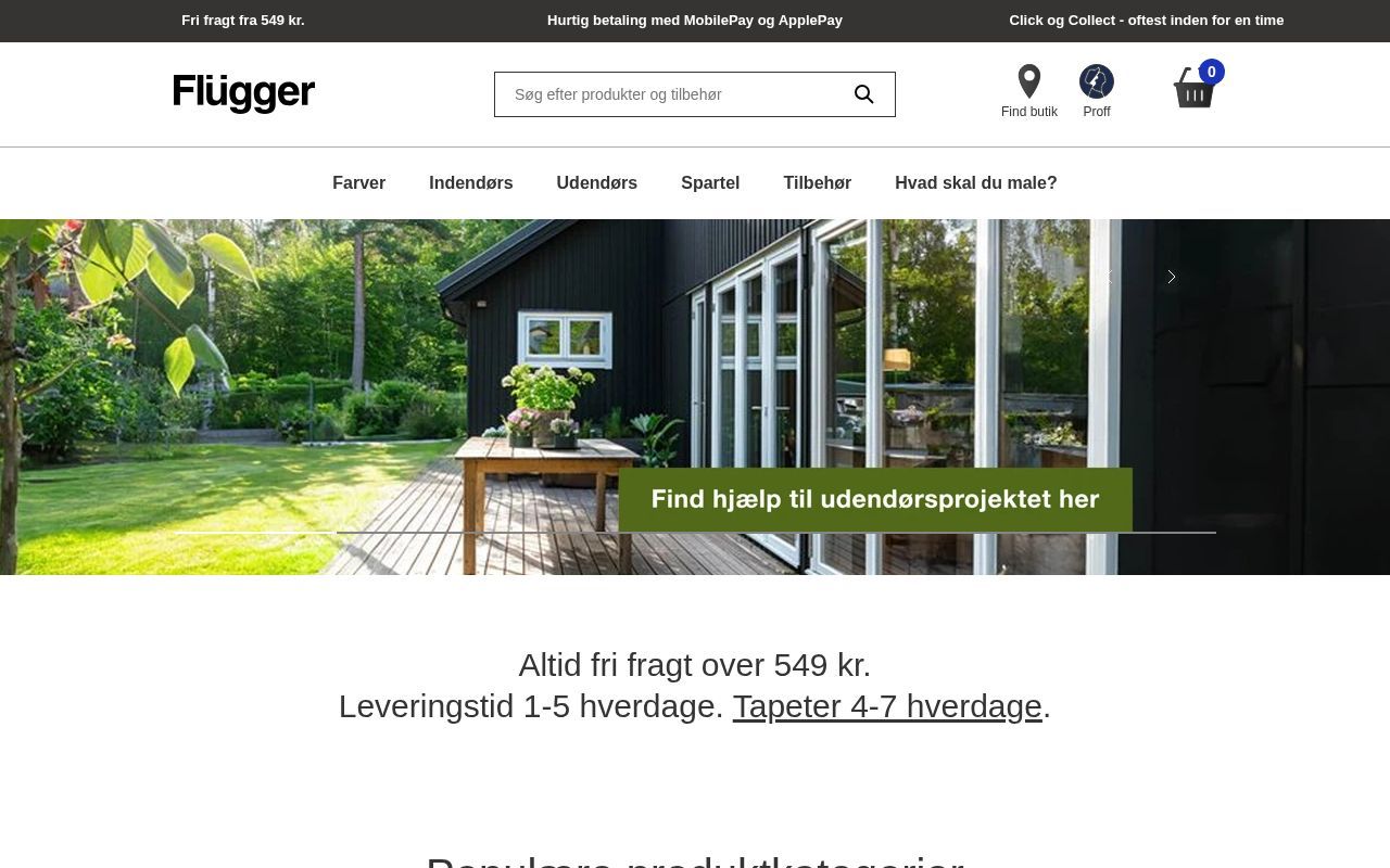 Homepage screenshot of flugger.dk
