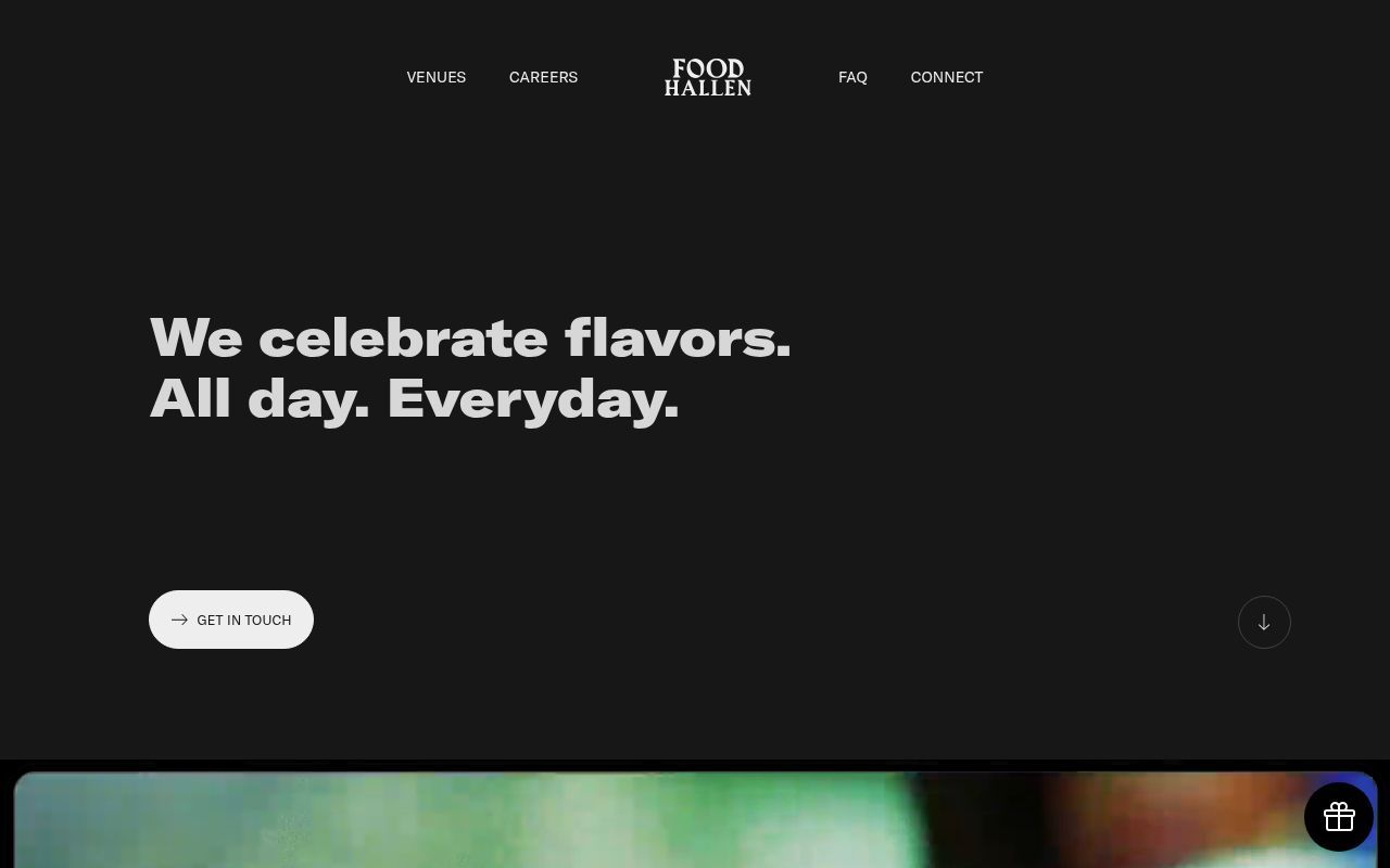 Homepage screenshot of foodhallen.nl