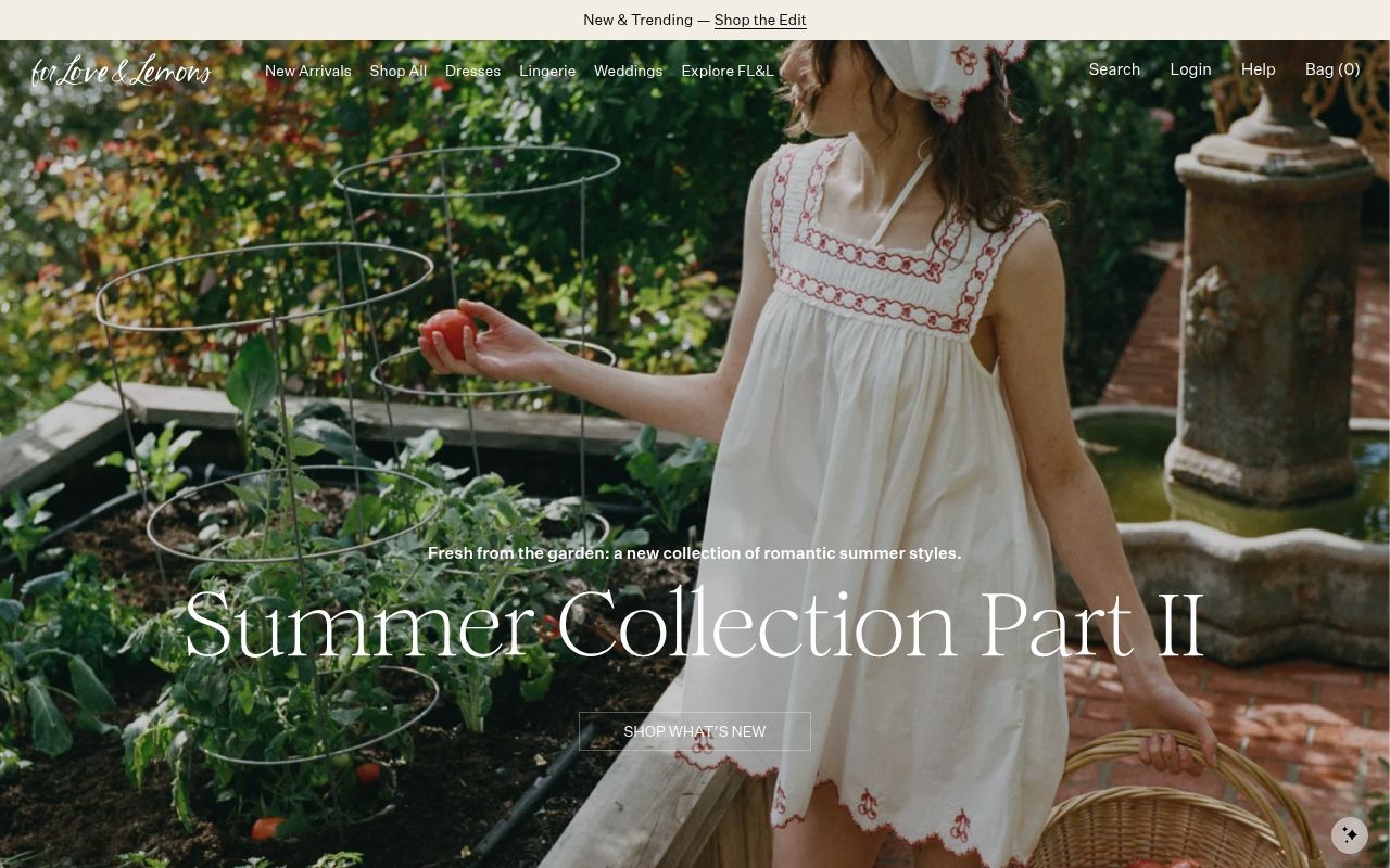 Homepage screenshot of forloveandlemons.com