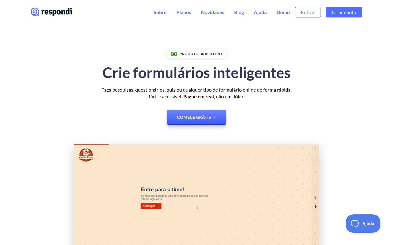 Homepage screenshot of form.respondi.app