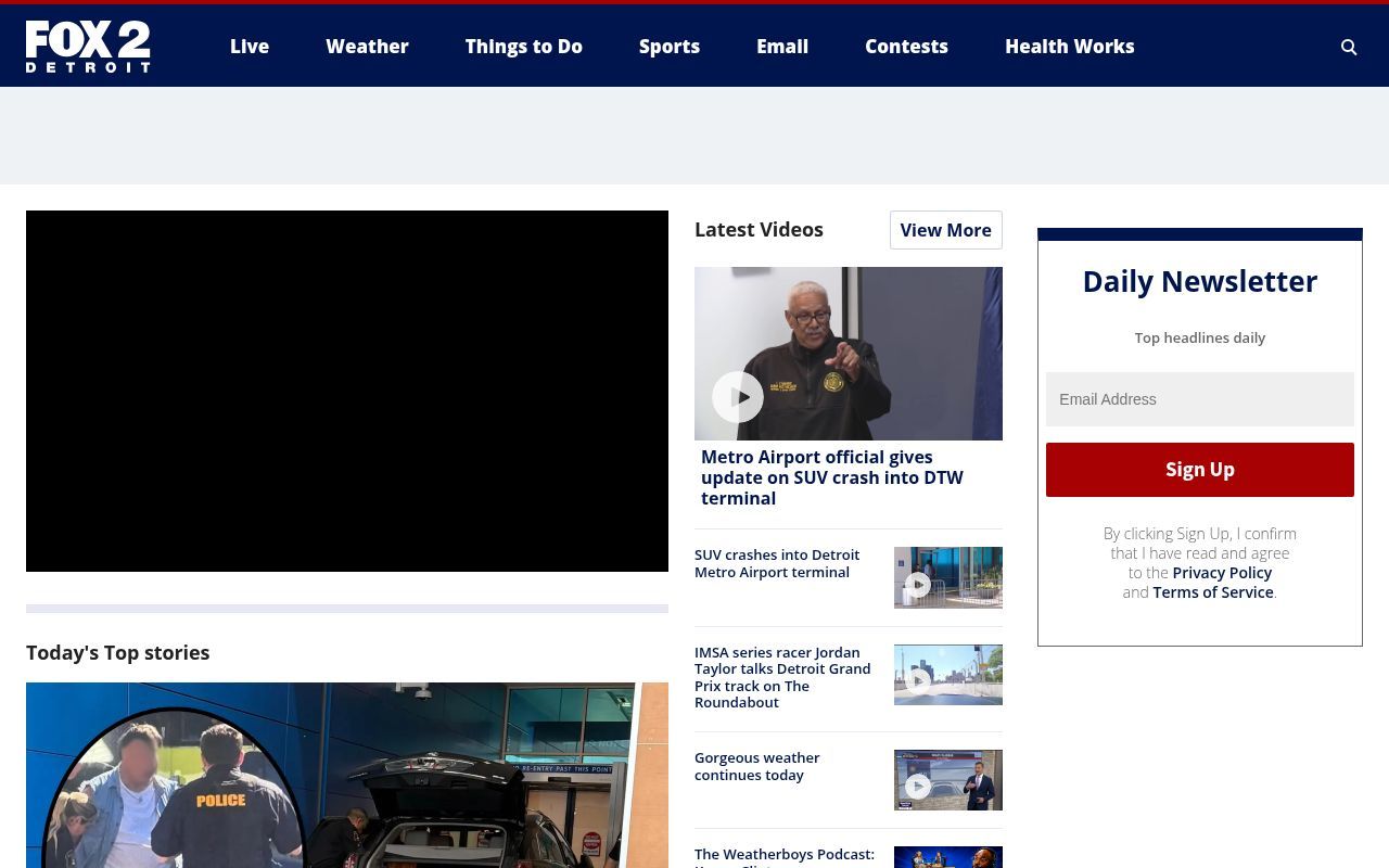 Homepage screenshot of fox2detroit.com