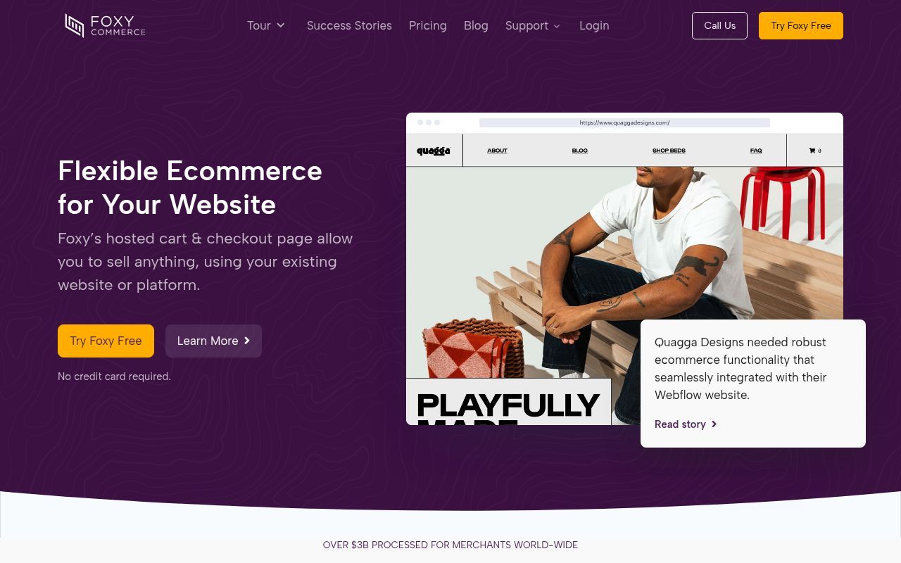 Homepage screenshot of foxy.io