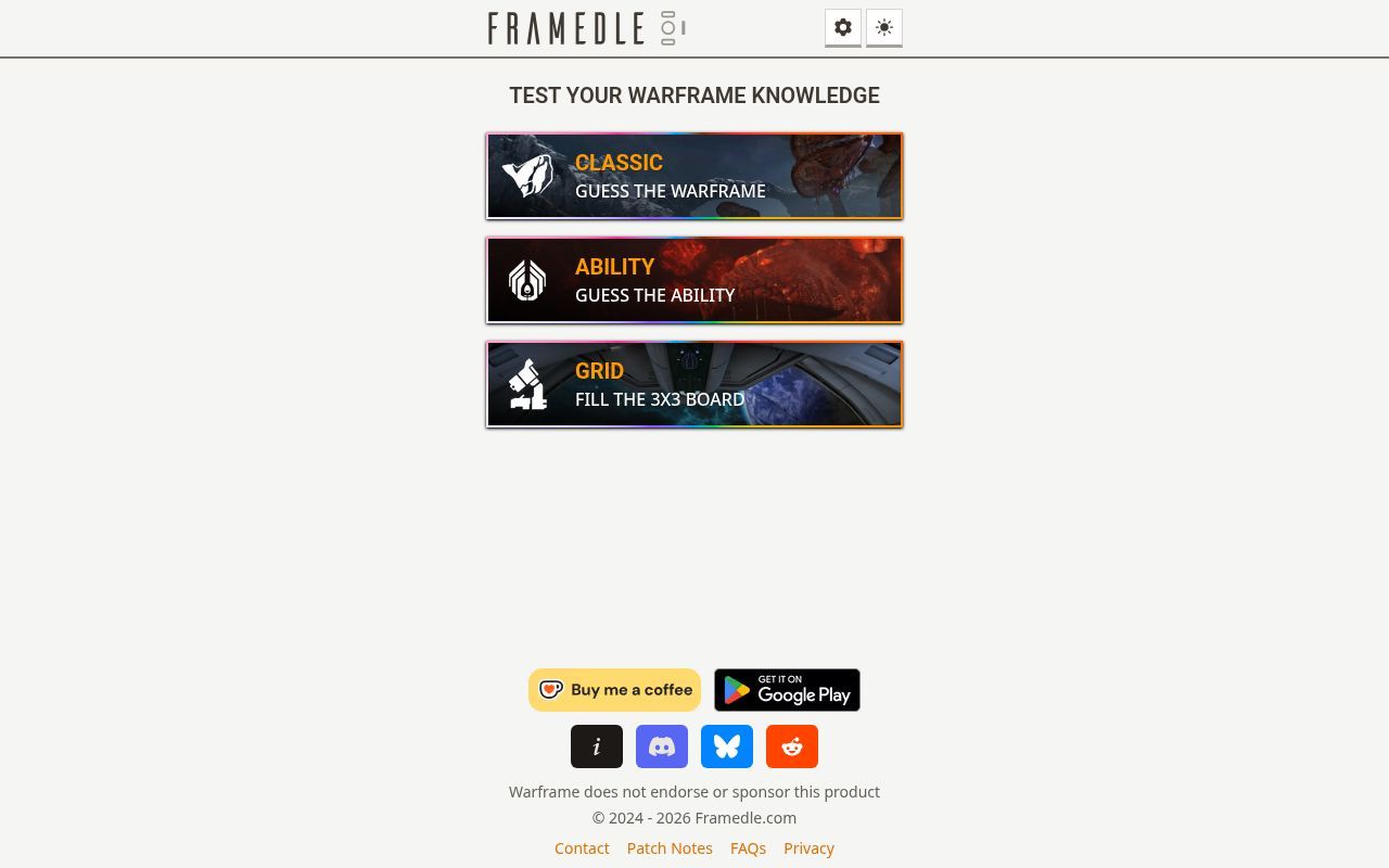 Homepage screenshot of framedle.com