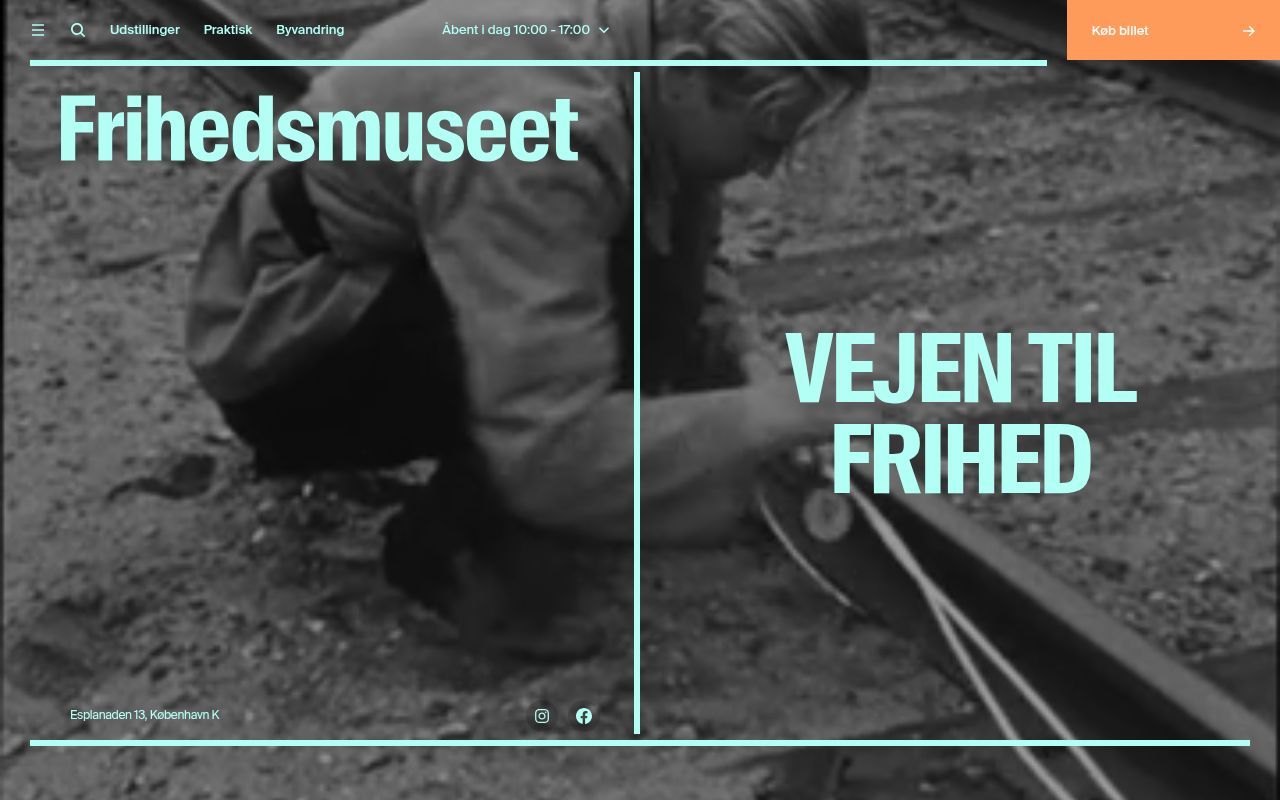 Homepage screenshot of frihedsmuseet.dk