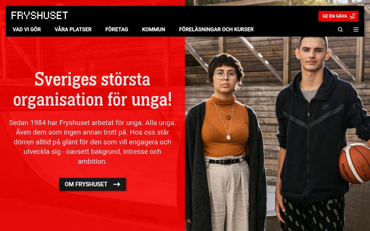 Homepage screenshot of fryshuset.se