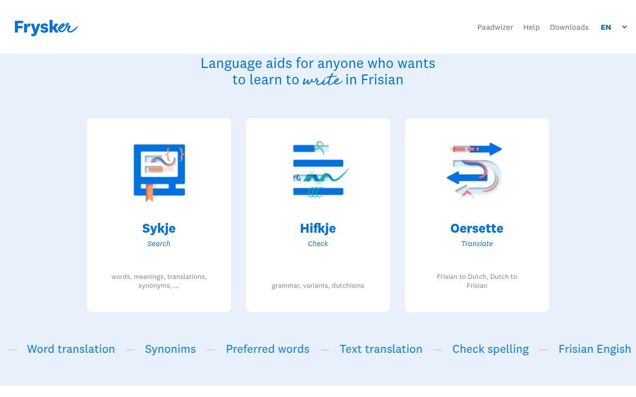 Homepage screenshot of frysker.nl