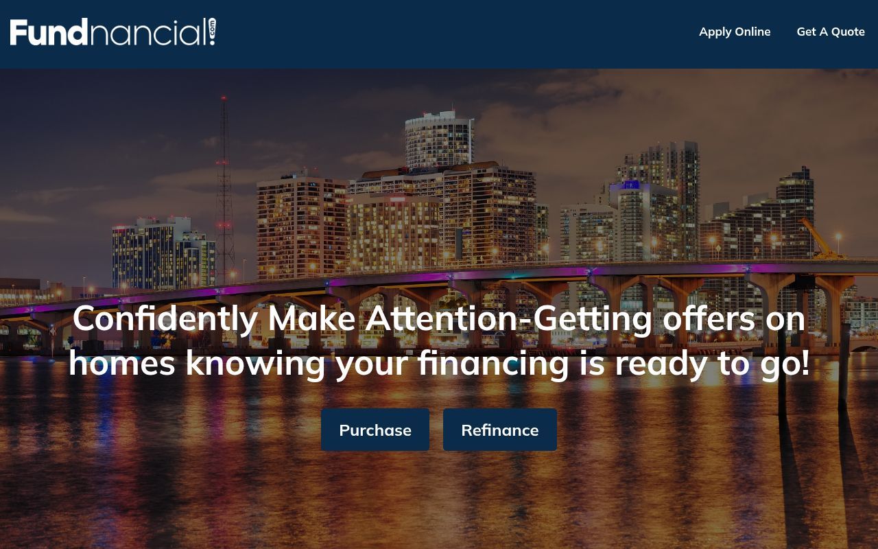Homepage screenshot of fundnancial.com
