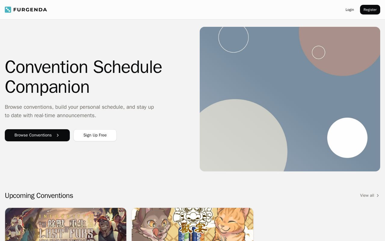 Homepage screenshot of furgenda.app