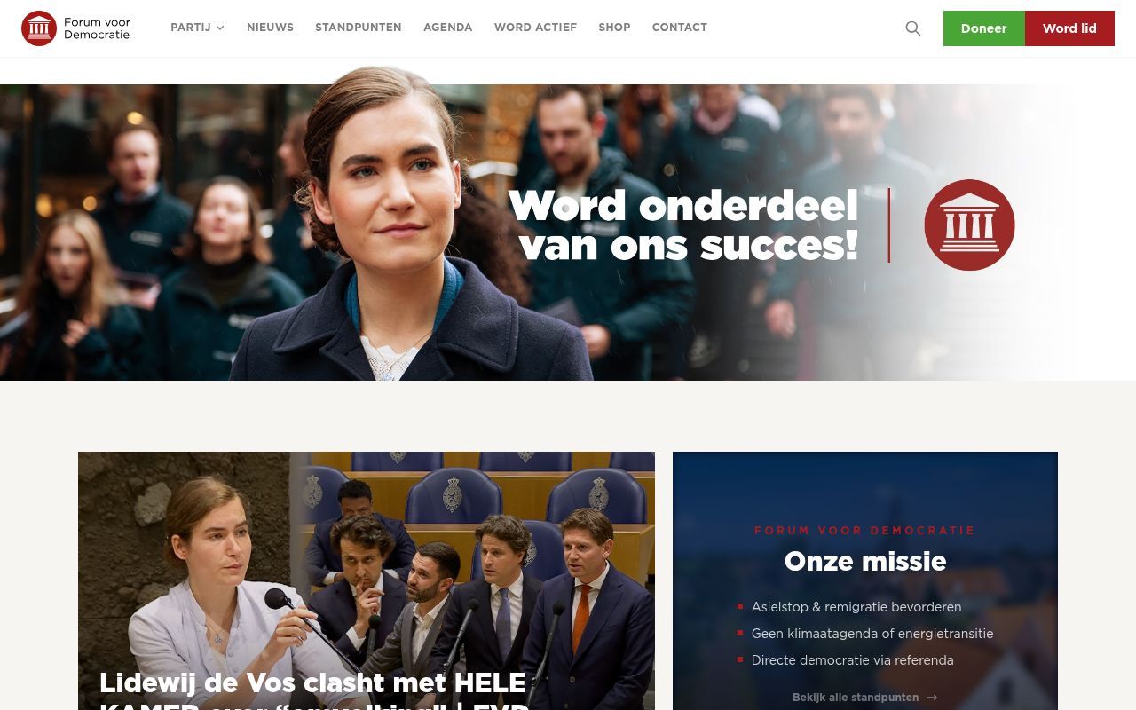Homepage screenshot of fvd.nl