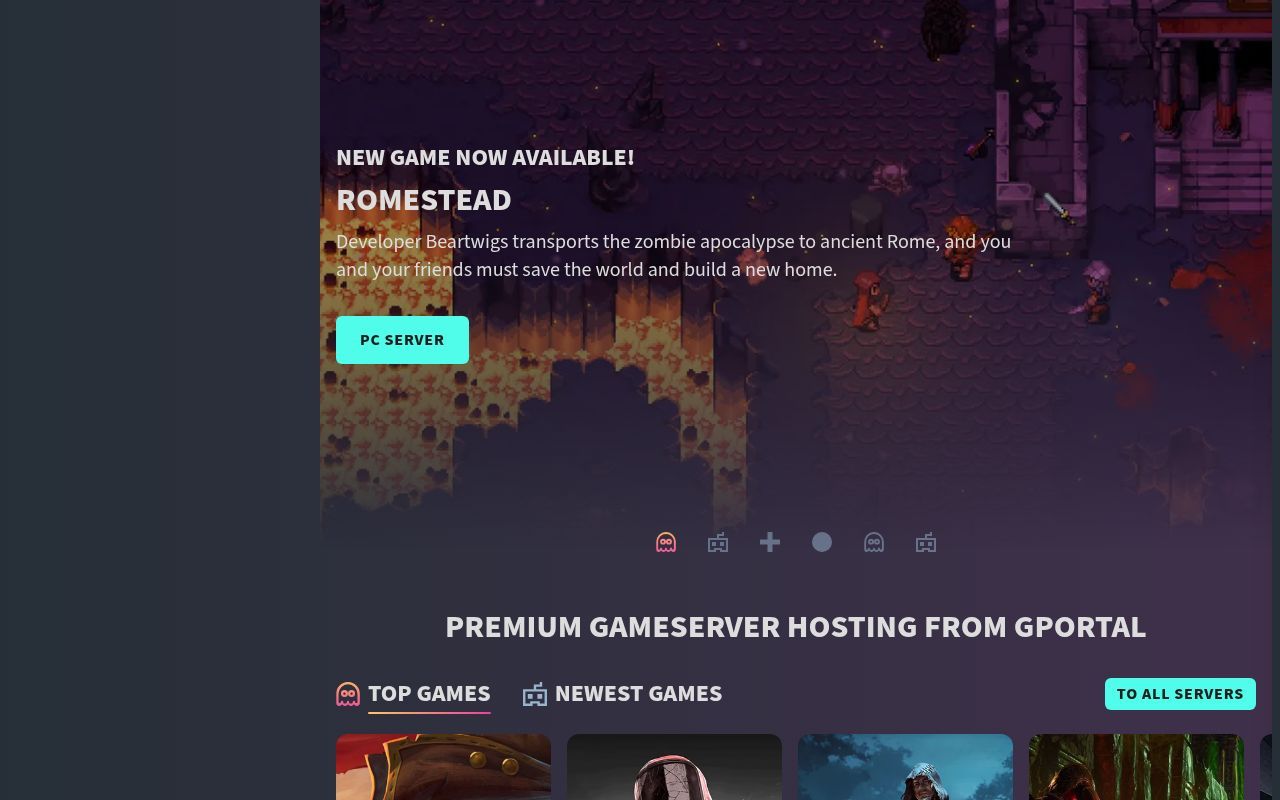 Homepage screenshot of g-portal.com