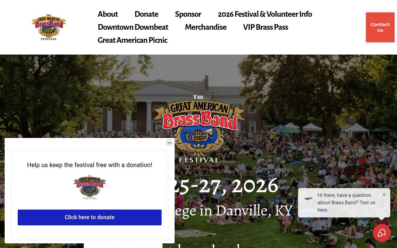 Homepage screenshot of gabbf.org