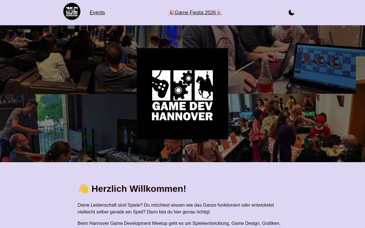 Homepage screenshot of game-dev-hannover.de