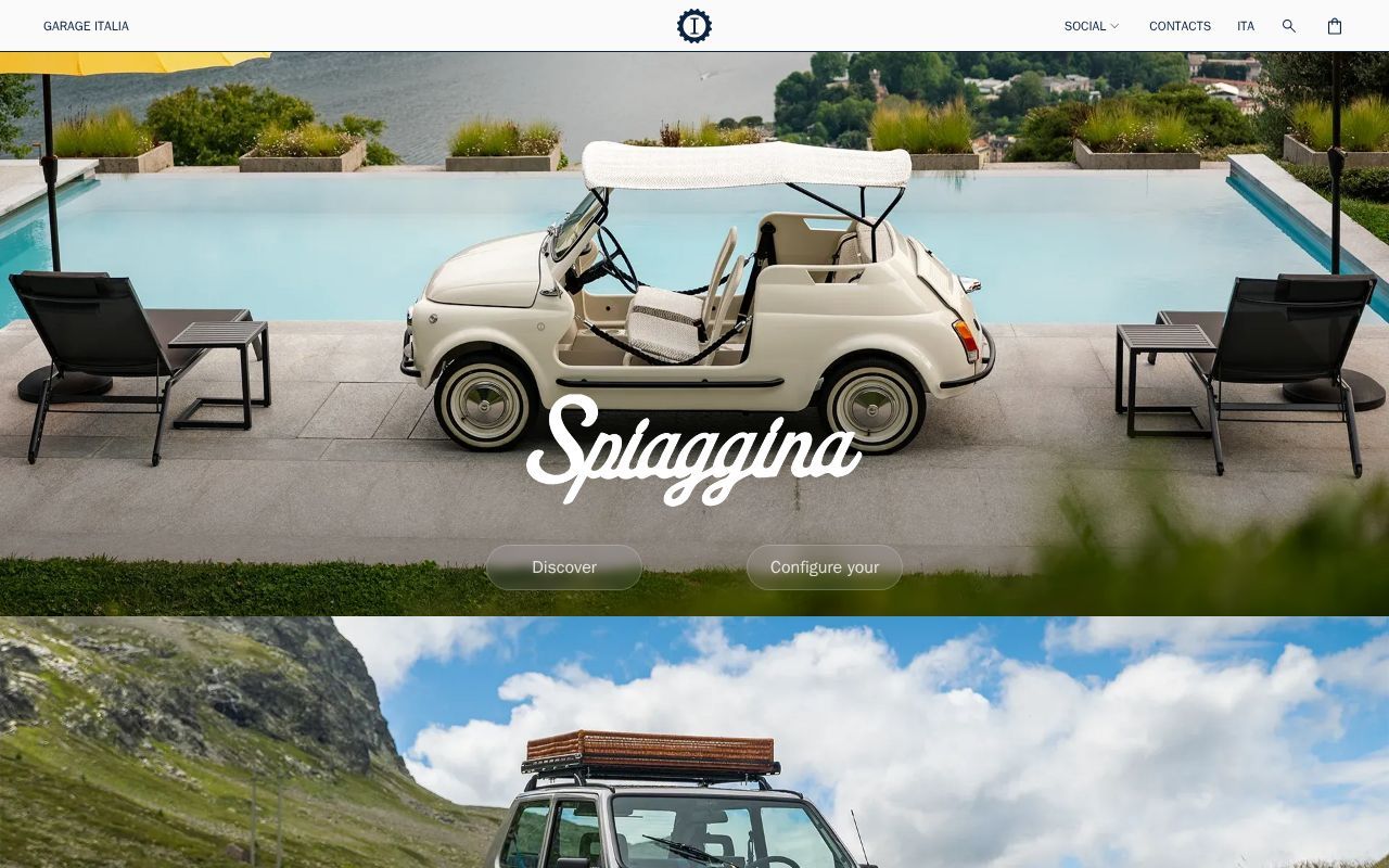Homepage screenshot of garage-italia.com
