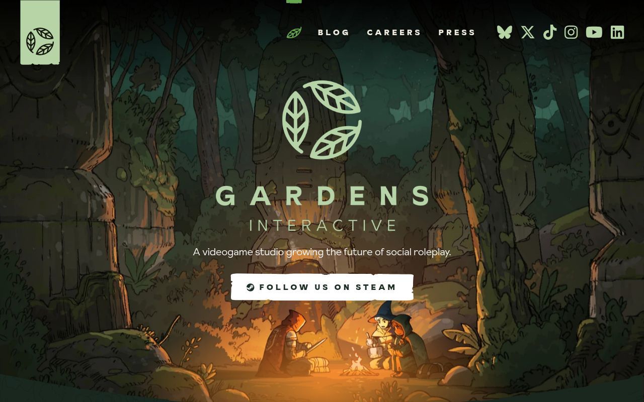 Homepage screenshot of gardens.dev