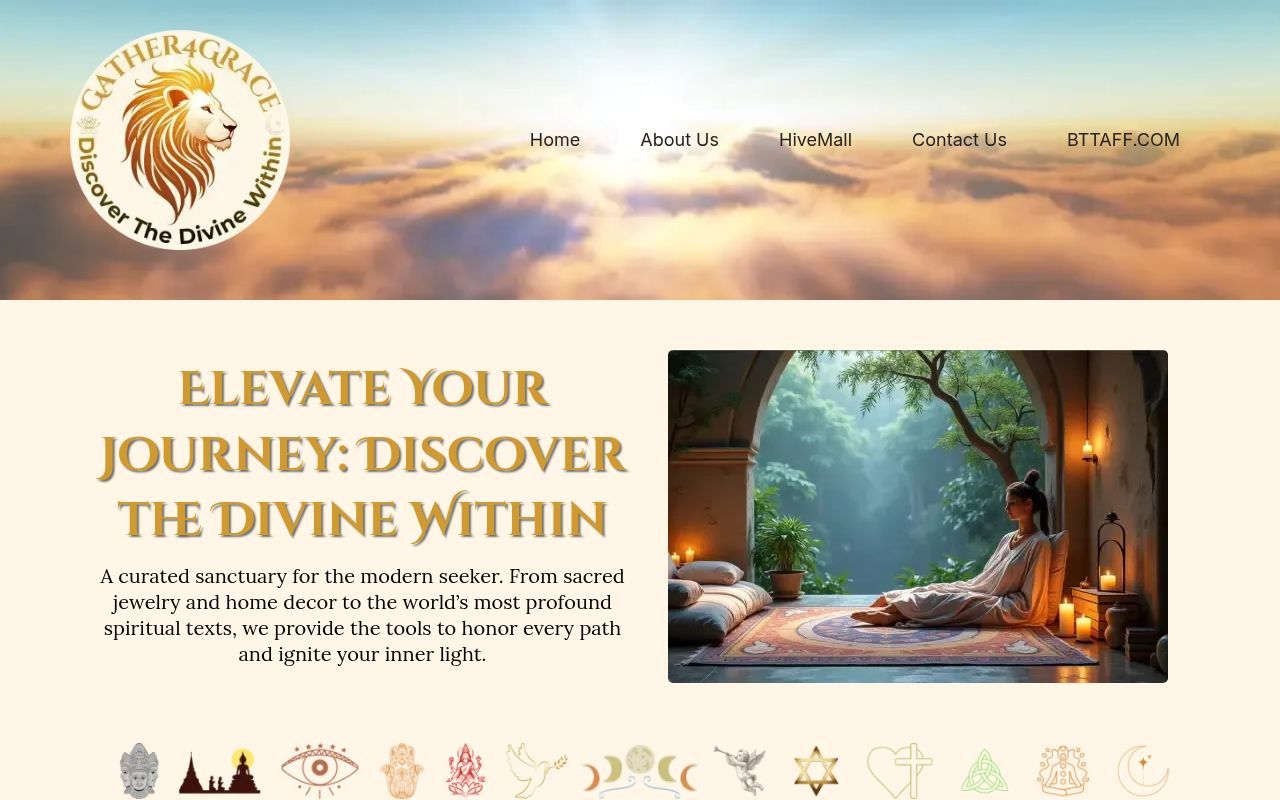 Homepage screenshot of gather4grace.com