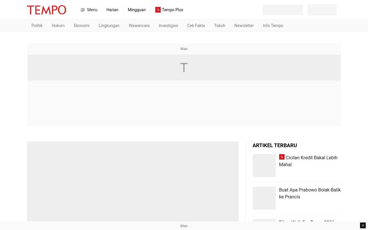 Homepage screenshot of gaya.tempo.co