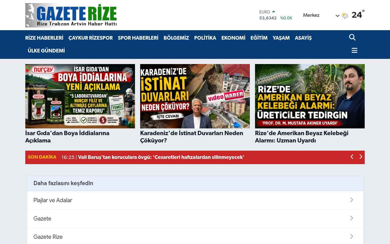 Homepage screenshot of gazeterize.com