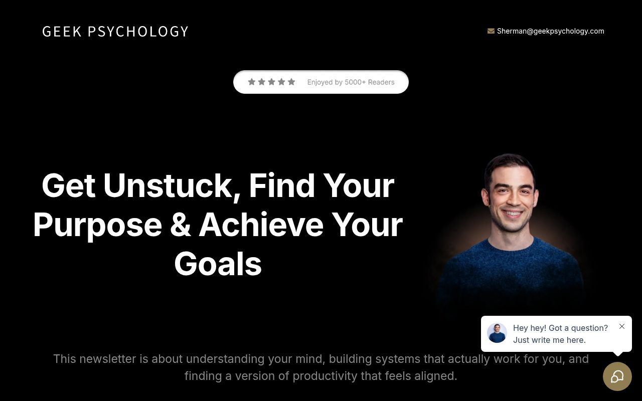 Homepage screenshot of geekpsychology.com
