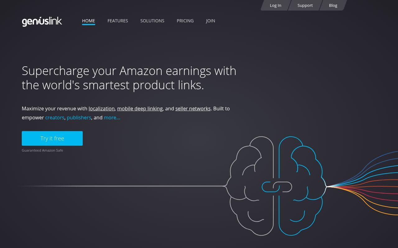 Homepage screenshot of geniuslink.com