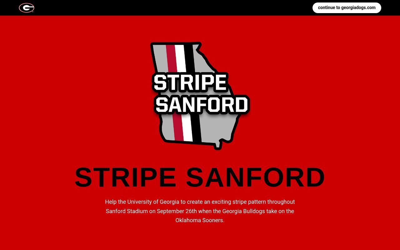 Homepage screenshot of georgiadogs.com