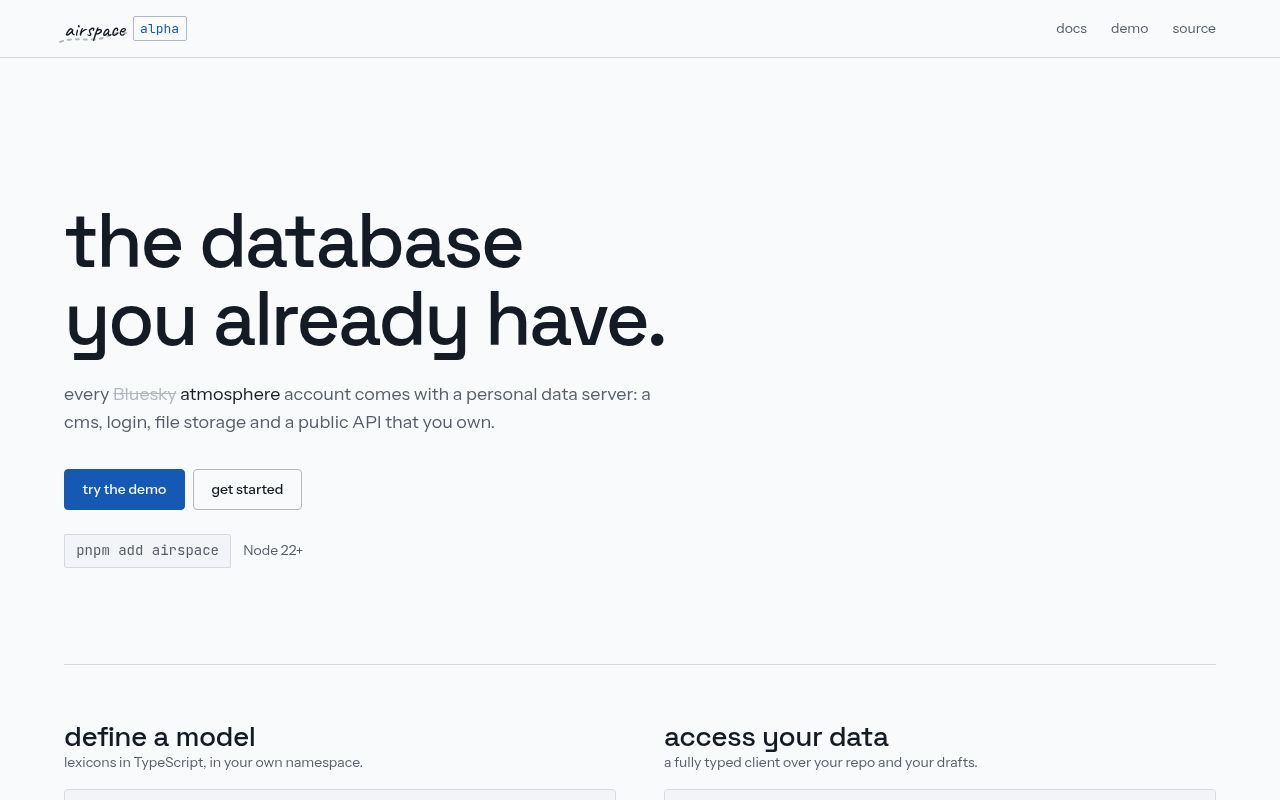 Homepage screenshot of getair.space