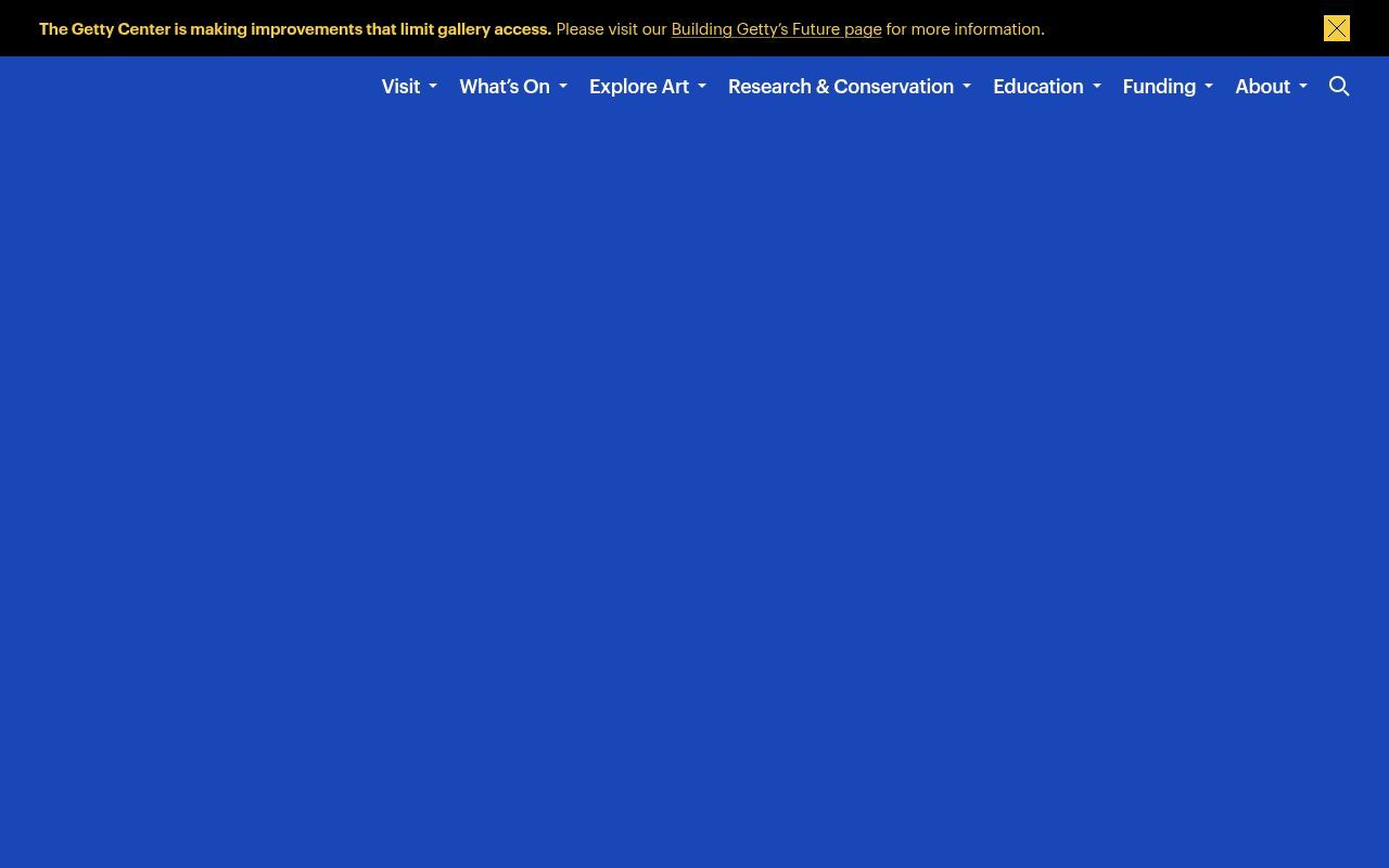 Homepage screenshot of getty.edu