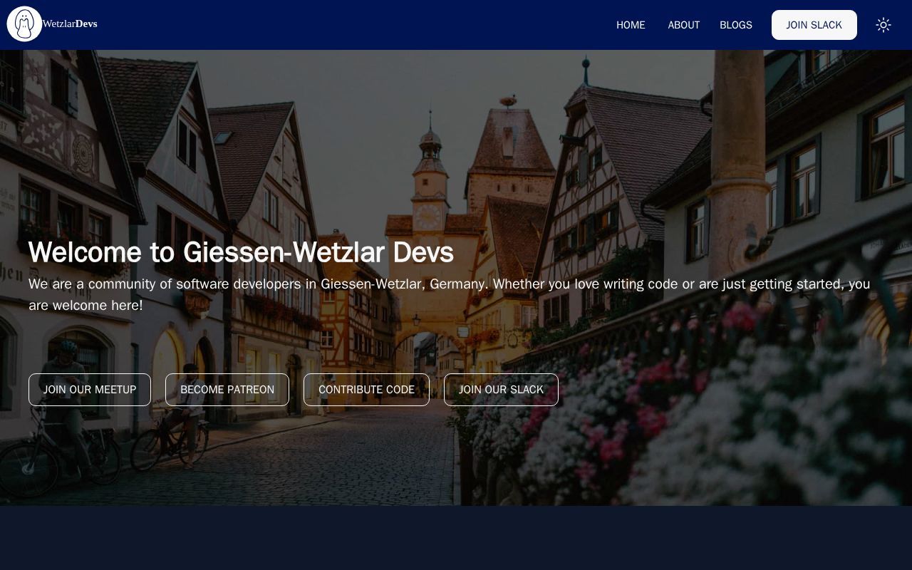 Homepage screenshot of giessen.dev