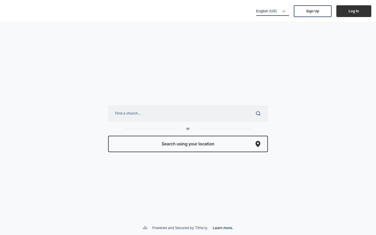 Homepage screenshot of give.tithe.ly