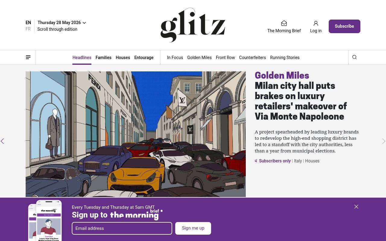 Homepage screenshot of glitz.paris