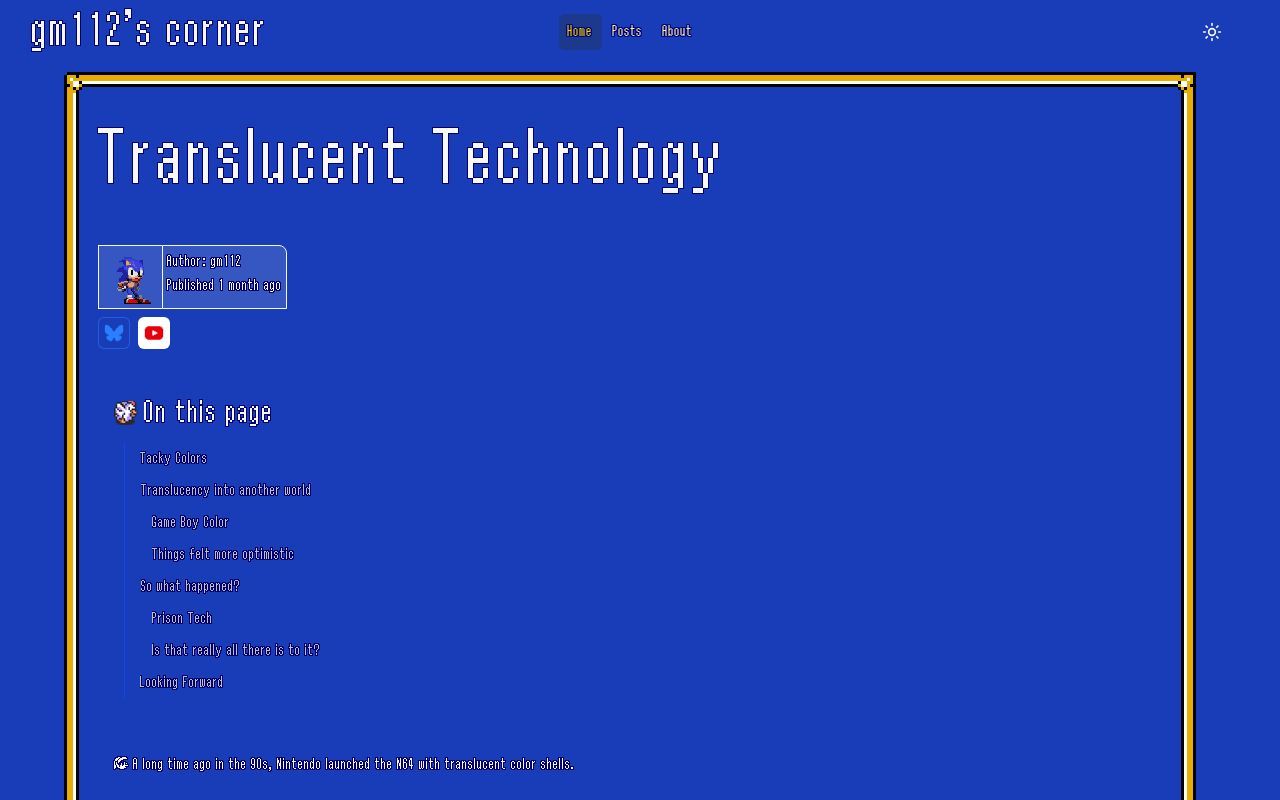 Homepage screenshot of gm112.neocities.org