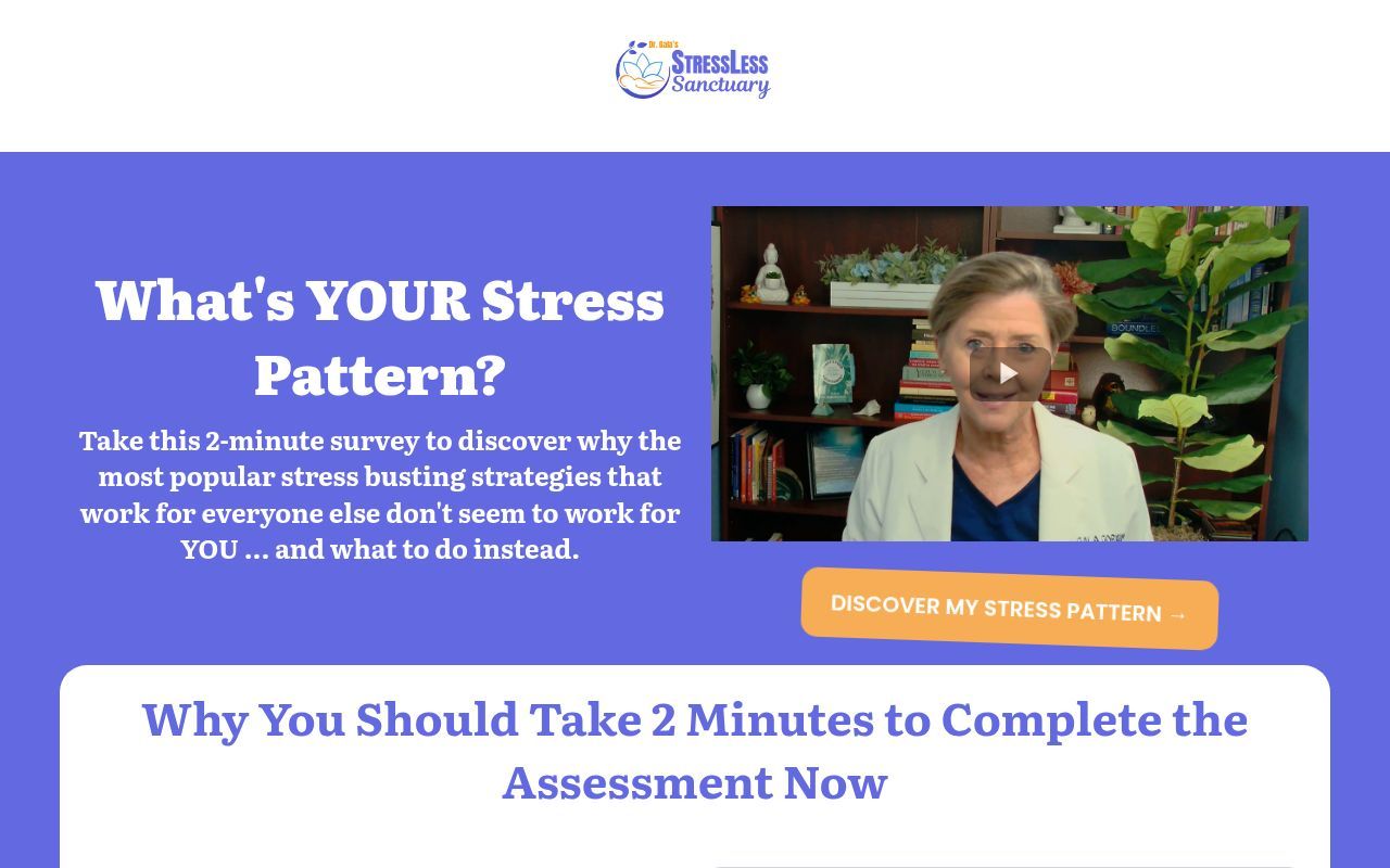 Homepage screenshot of go.stresslesssanctuary.com